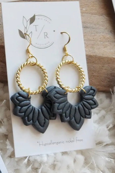 Midnight clay collection Twig & Rue Earrings