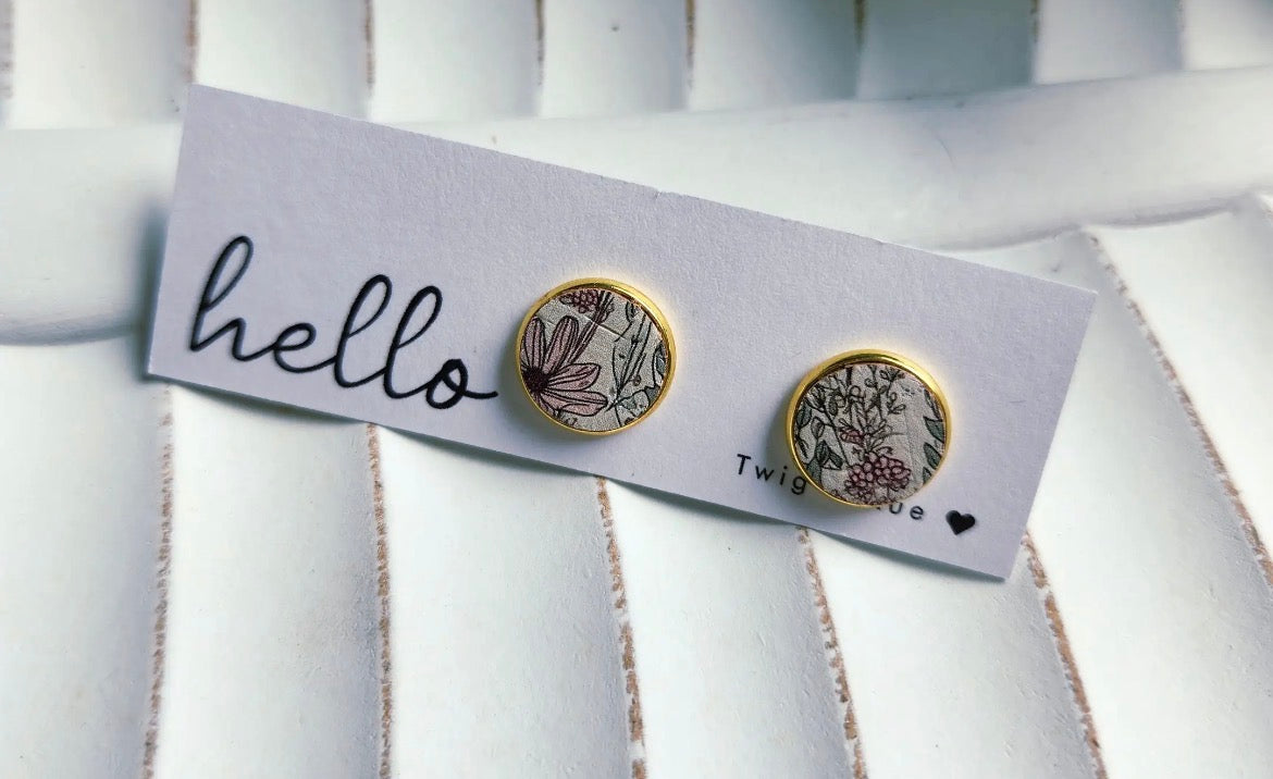 Twig and Rue Stud Earrings