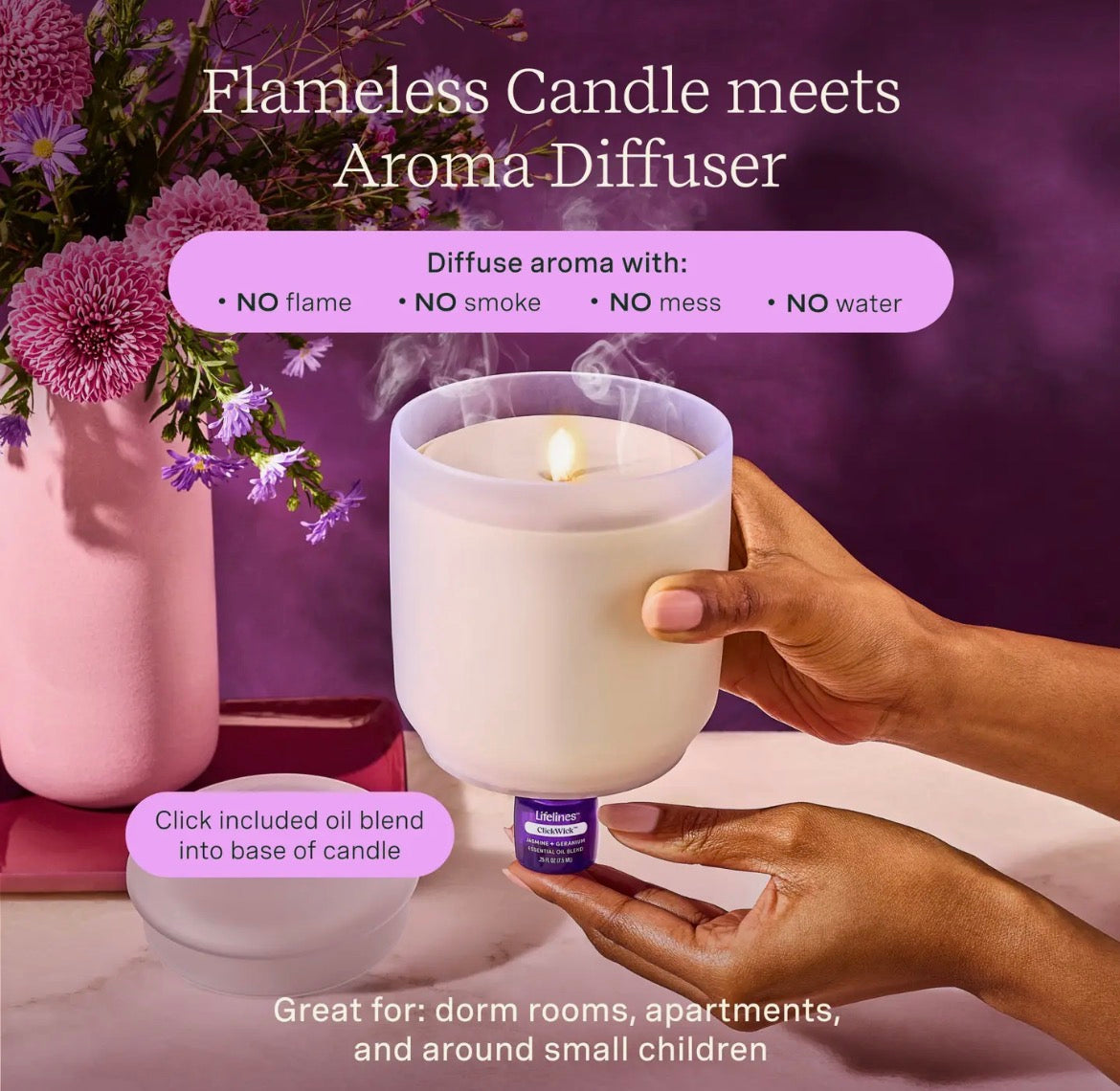 Lifelines Flameless Candles- frosted glass