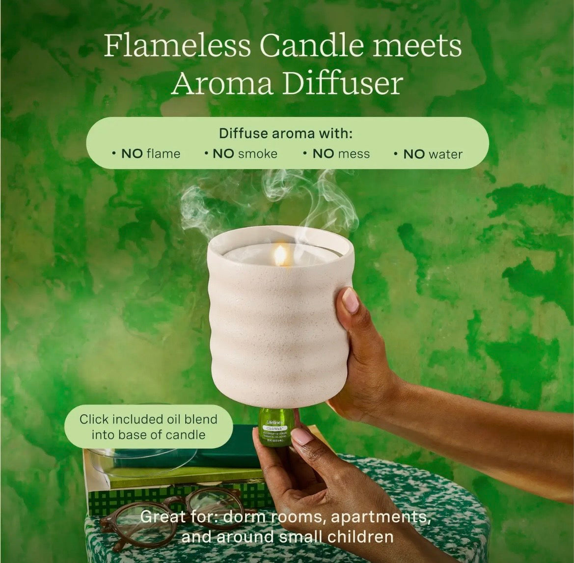 Lifelines Flameless Candle- bubble (cream)