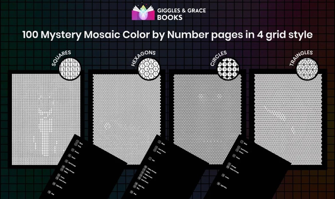 Mystery Mosaic Color by Numbers Coloring Book